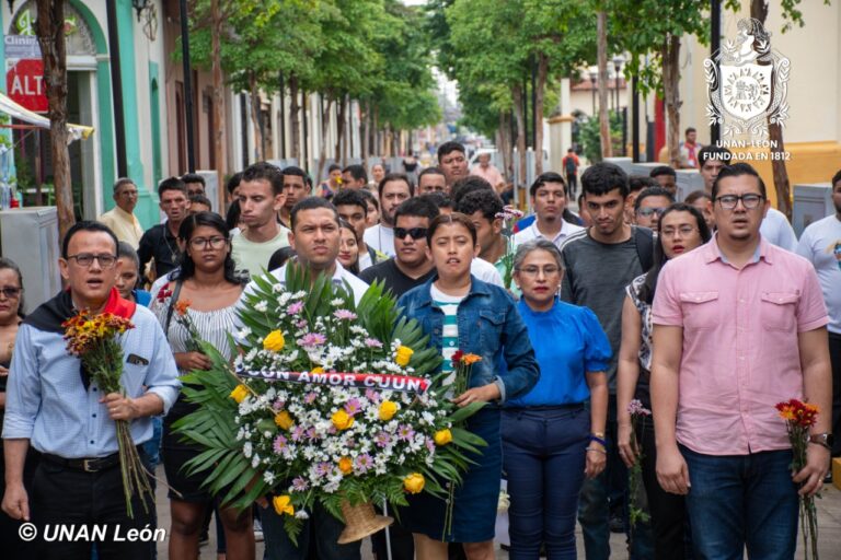 Protagonistas del Programa Eddy Rizo UNAN León conmemoran natalicio de este héroe universitario