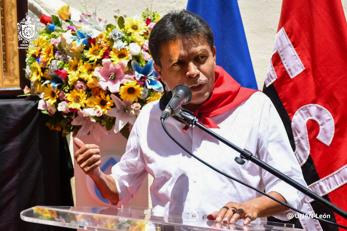 Compañero Wilson Montoya, secretario político del departamento de Madriz. en sus palabras en nombre del Frente Sandinista de Liberación Nacional